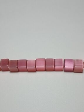 3/$15 6mm Cats Eye Cube Beads Dark Pink 16" Strand 1677GL